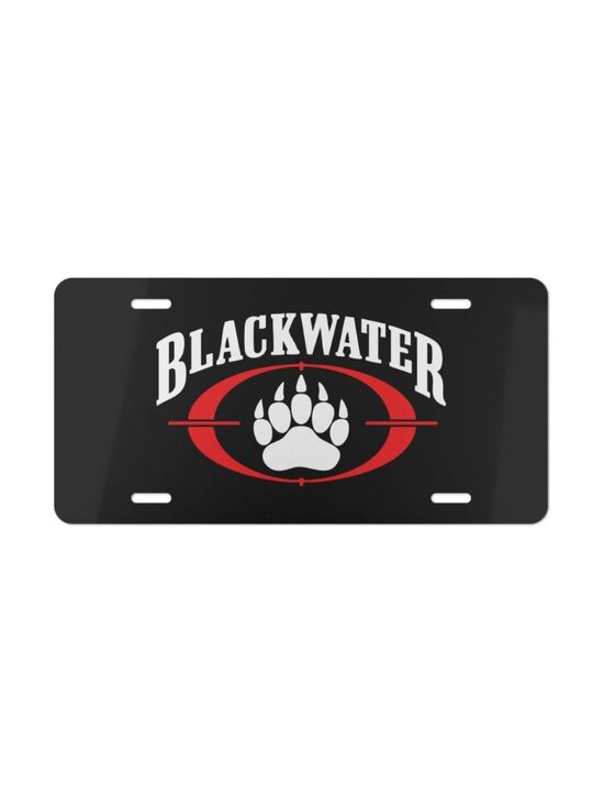 Blackwater Security Logo Vanity License Plate Adjustable Tactical Style Tag USA